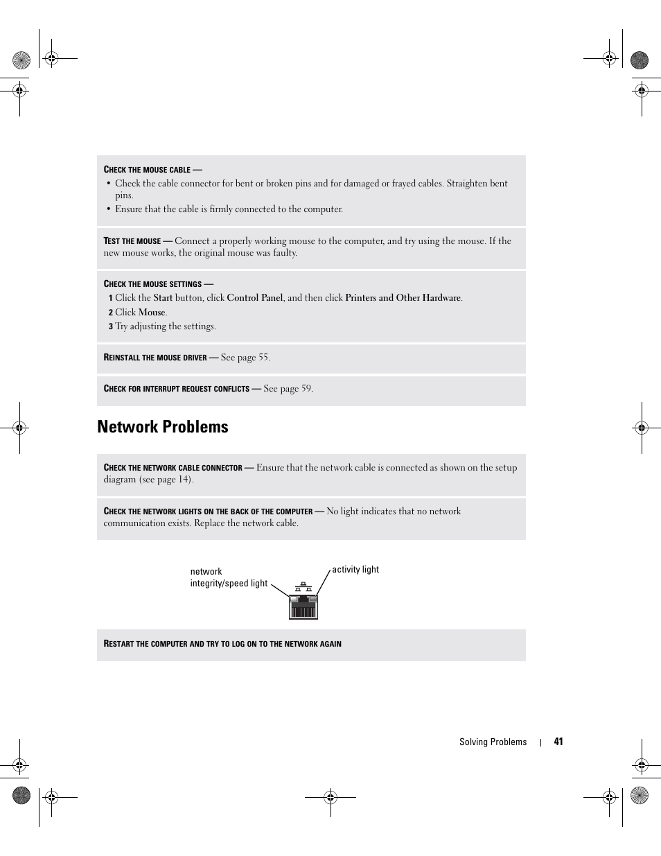 Network problems | Dell XPS/Dimension XPS Gen 2 User Manual | Page 41 / 142