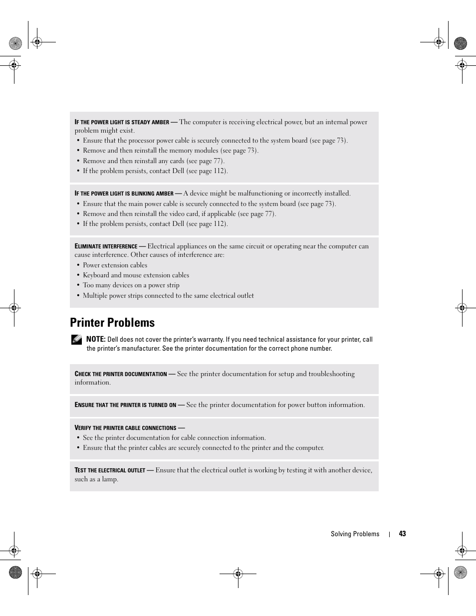 Printer problems | Dell XPS/Dimension XPS Gen 2 User Manual | Page 43 / 142