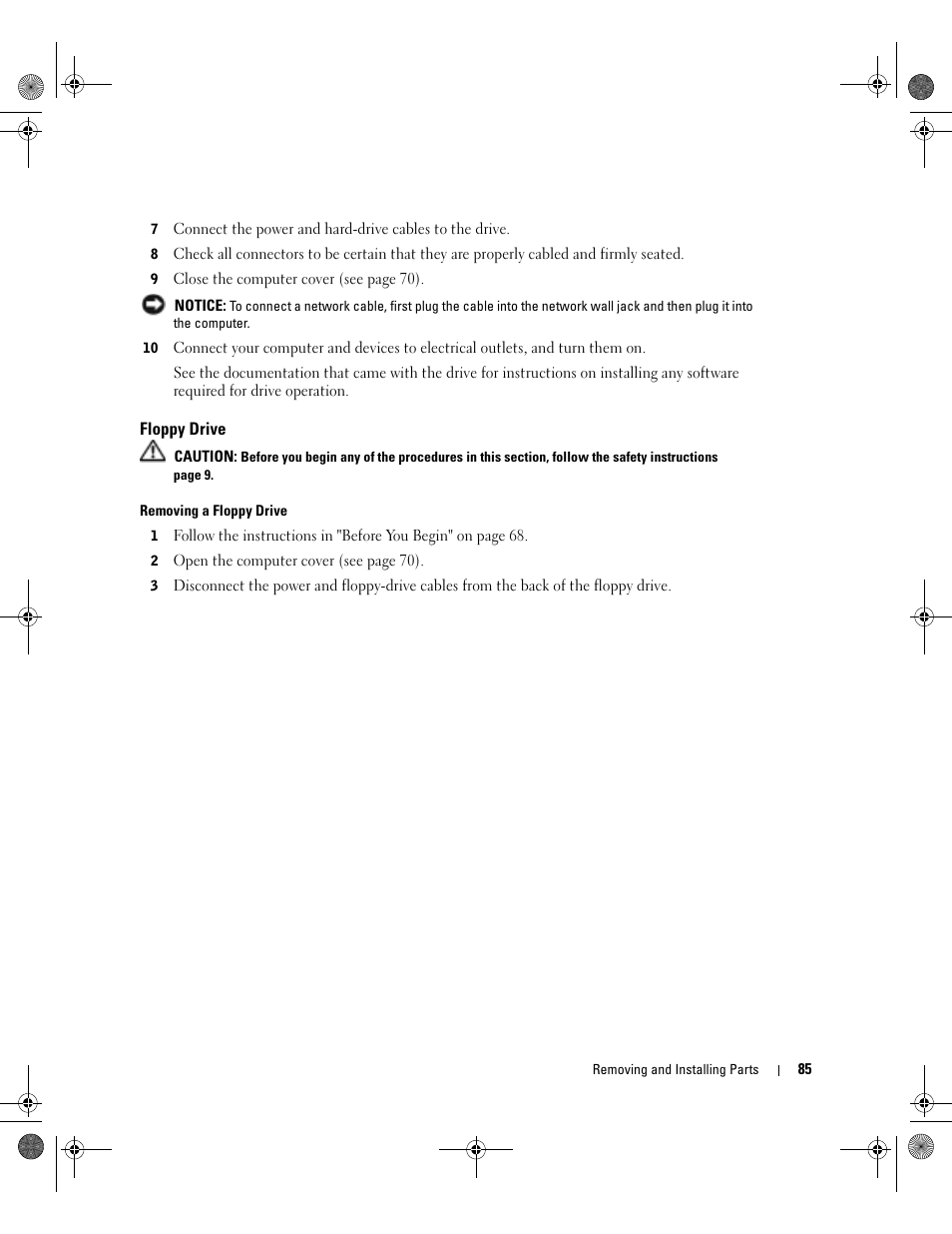 Floppy drive | Dell XPS/Dimension XPS Gen 2 User Manual | Page 85 / 142