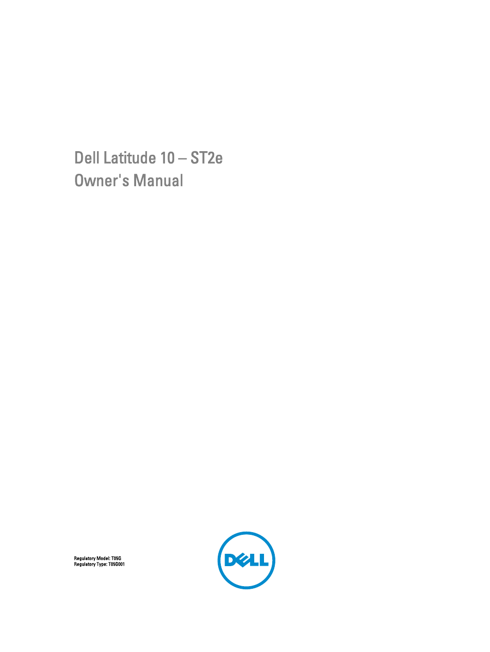 Dell Latitude 10e ST2E (Early 2013) User Manual | 37 pages