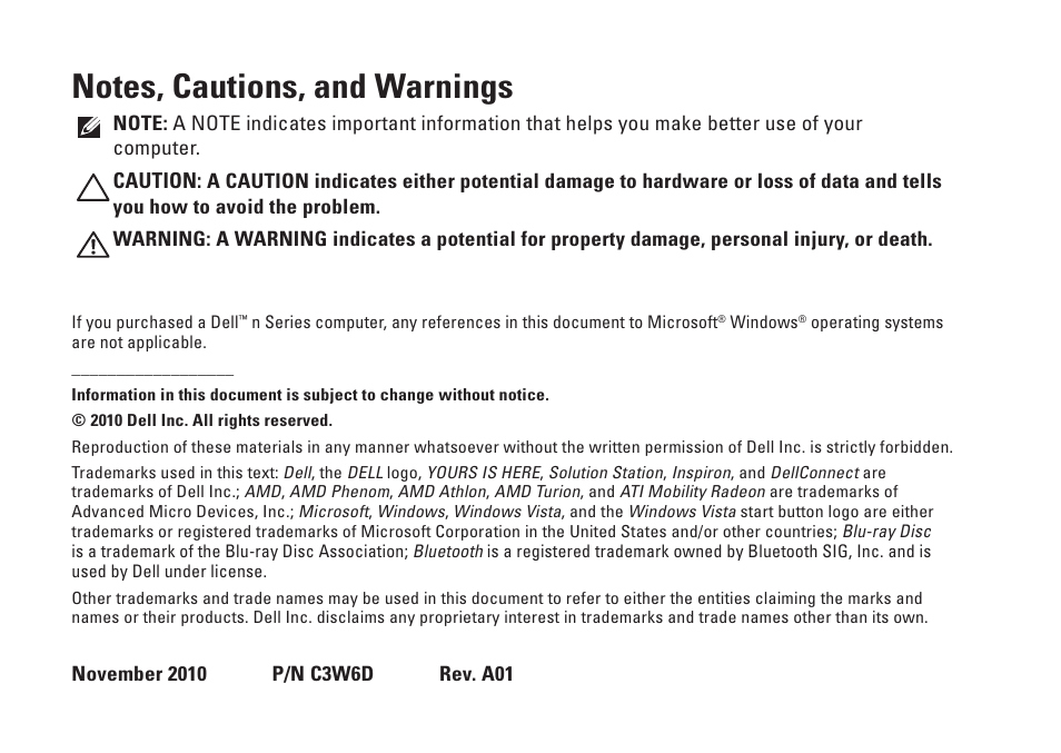 Dell Inspiron 14 (M4010, Mid 2010) User Manual | Page 4 / 92