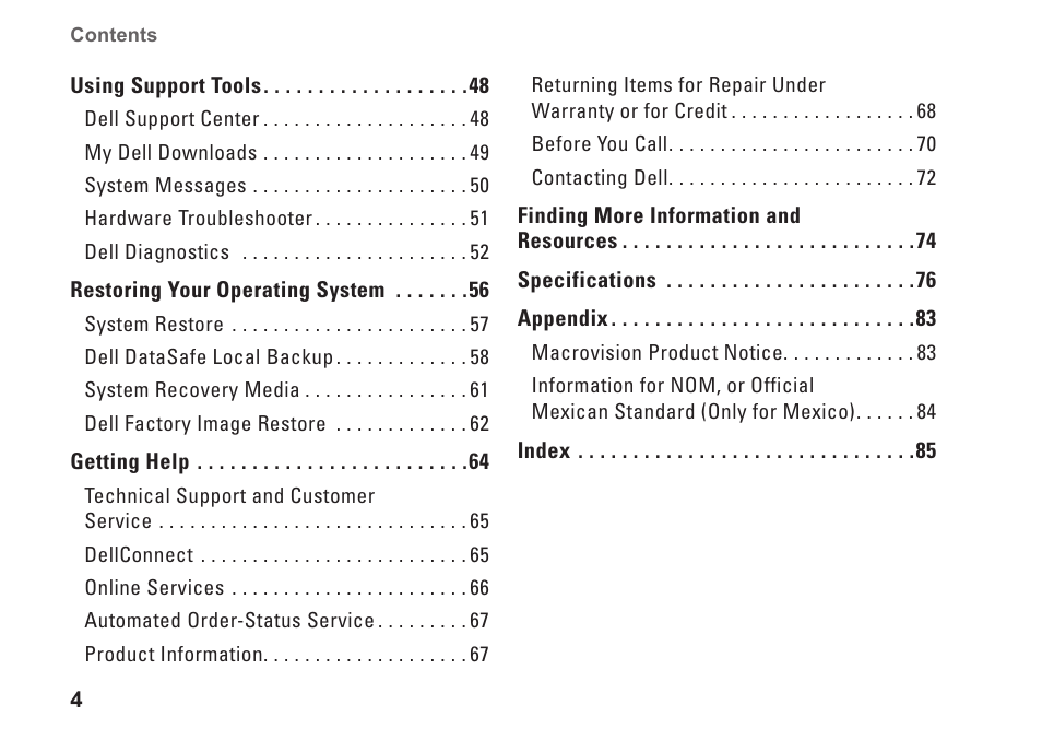Dell Inspiron 14 (M4010, Mid 2010) User Manual | Page 6 / 92