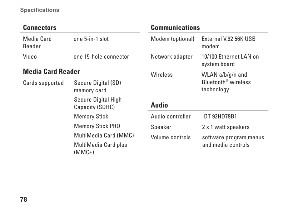 Dell Inspiron 14 (M4010, Mid 2010) User Manual | Page 80 / 92