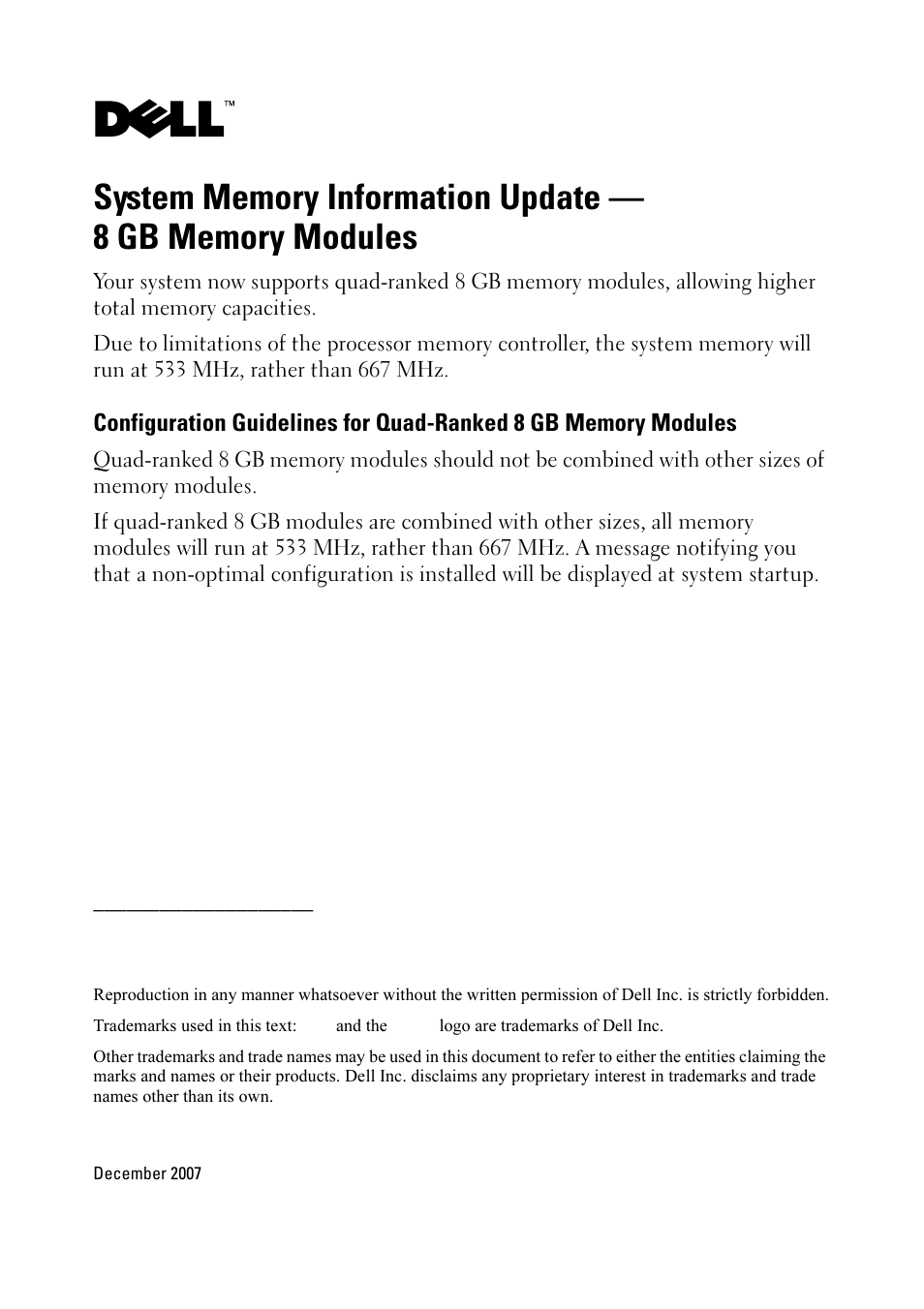 Dell PowerEdge 6950 User Manual | 7 pages