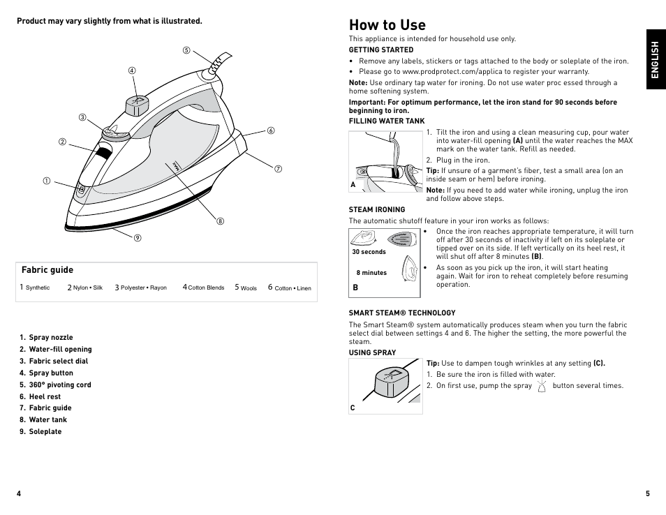 How to use | Black & Decker LIGHT N' EASY IR1925W User Manual | Page 3 / 9