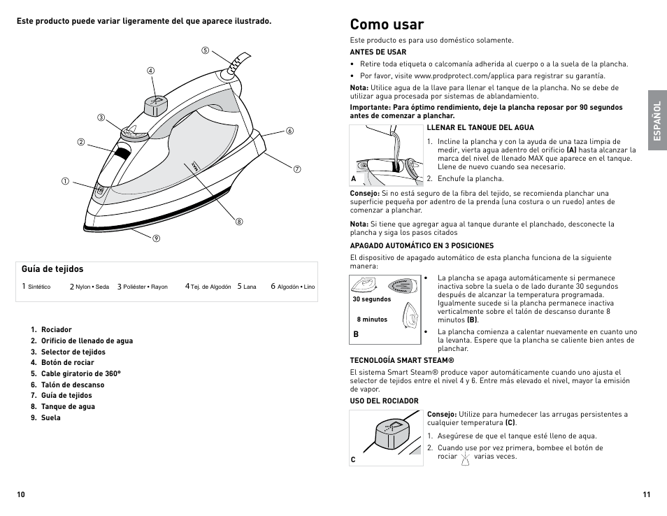Como usar | Black & Decker LIGHT N' EASY IR1925W User Manual | Page 6 / 9
