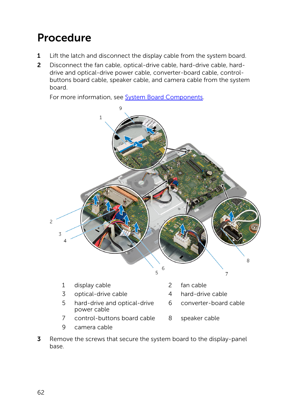 Procedure | Dell Inspiron 20 (3045, Early 2014) User Manual | Page 62 / 80