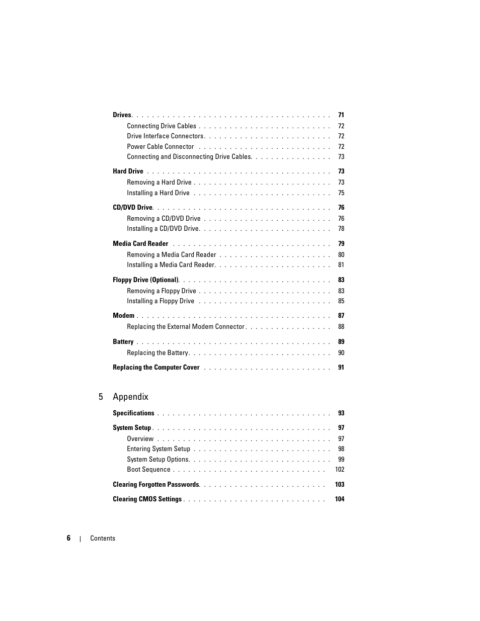 5appendix | Dell Dimension 5100C User Manual | Page 6 / 128