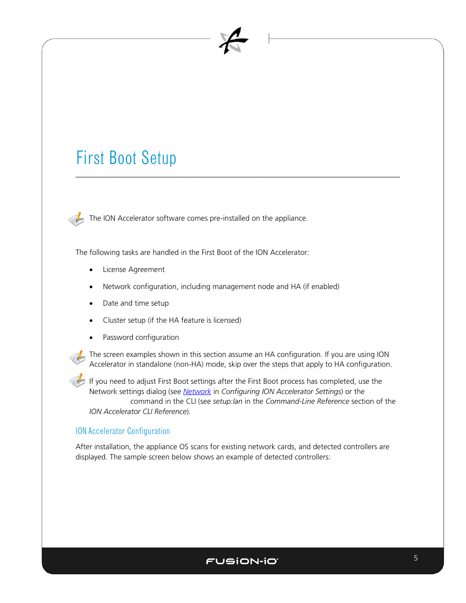First boot setup, Ion accelerator configuration | Dell Acceleration Appliances for Databases User Manual | Page 12 / 89