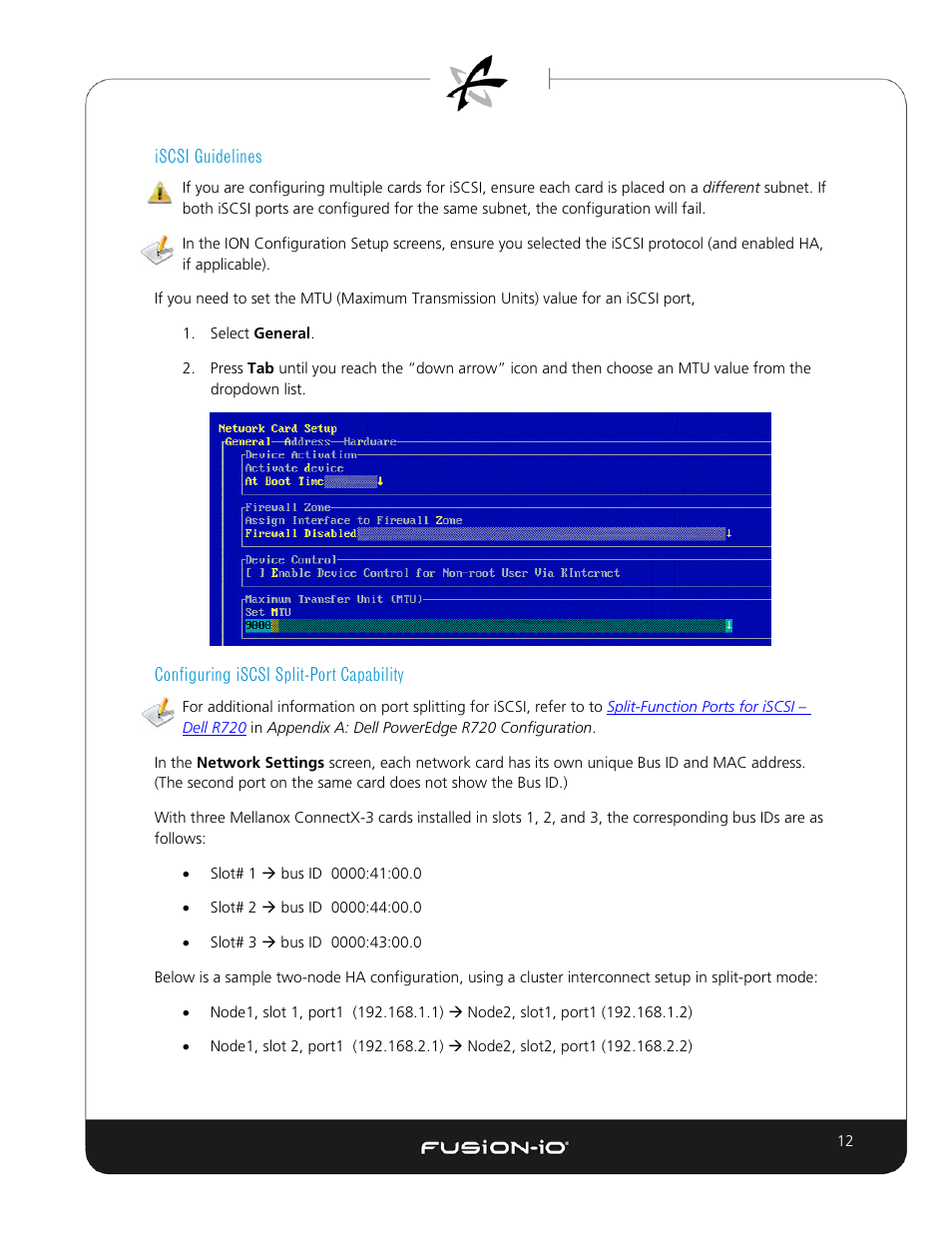 Iscsi guidelines, Configuring iscsi split-port capability | Dell Acceleration Appliances for Databases User Manual | Page 19 / 89