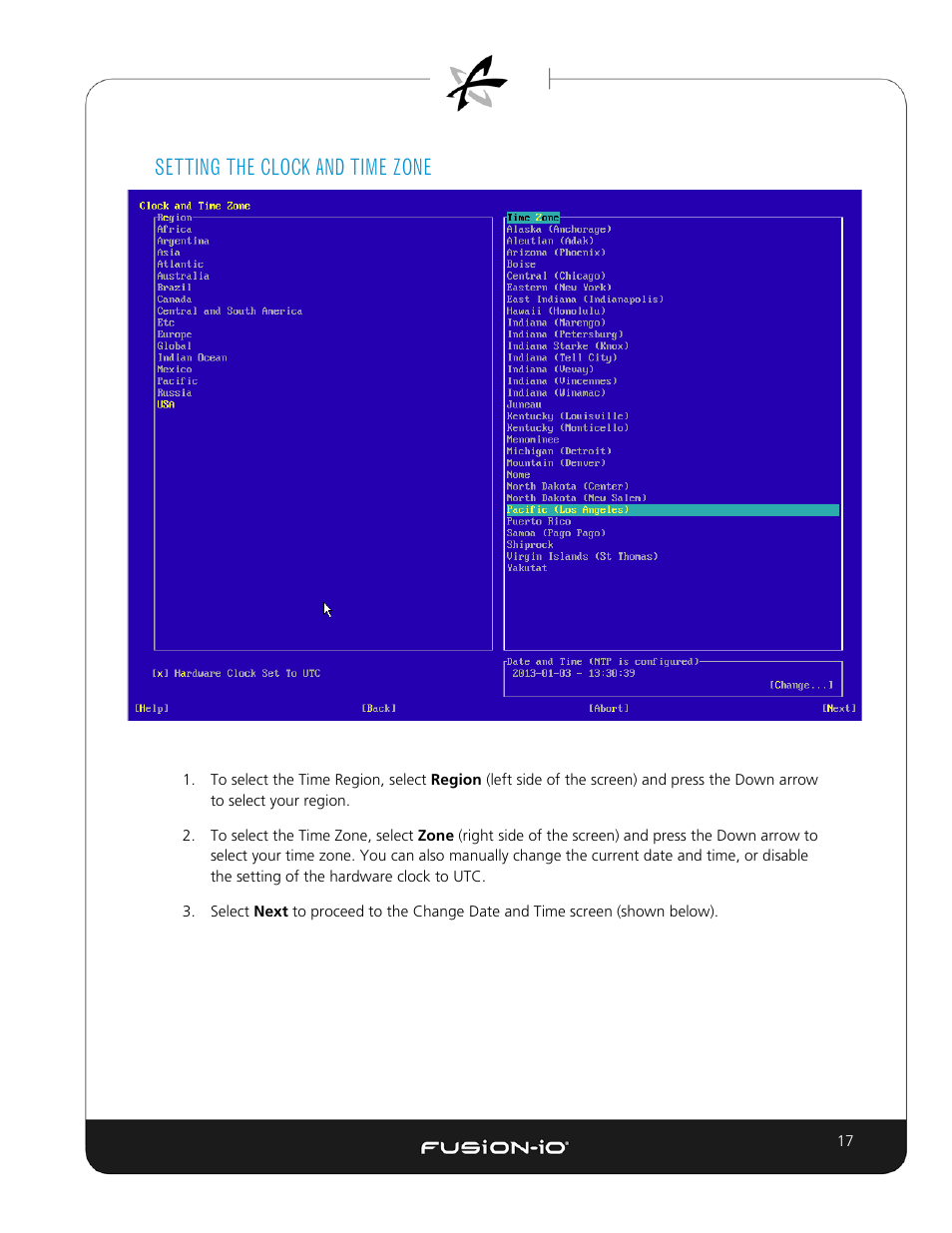 Setting the clock and time zone | Dell Acceleration Appliances for Databases User Manual | Page 24 / 89