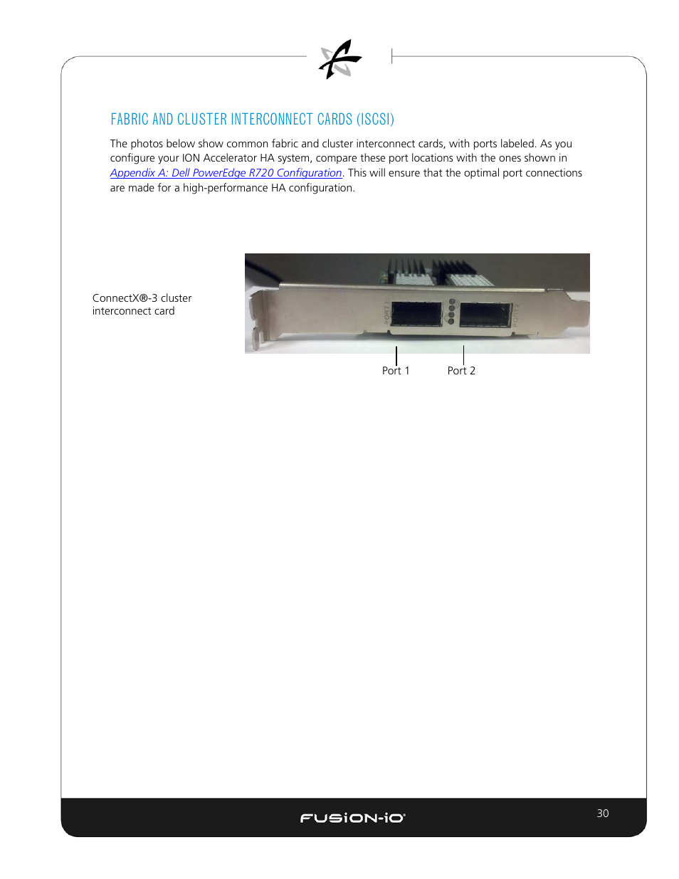 Fabric and cluster interconnect cards (iscsi), Connectx®-3 cluster interconnect card | Dell Acceleration Appliances for Databases User Manual | Page 37 / 89