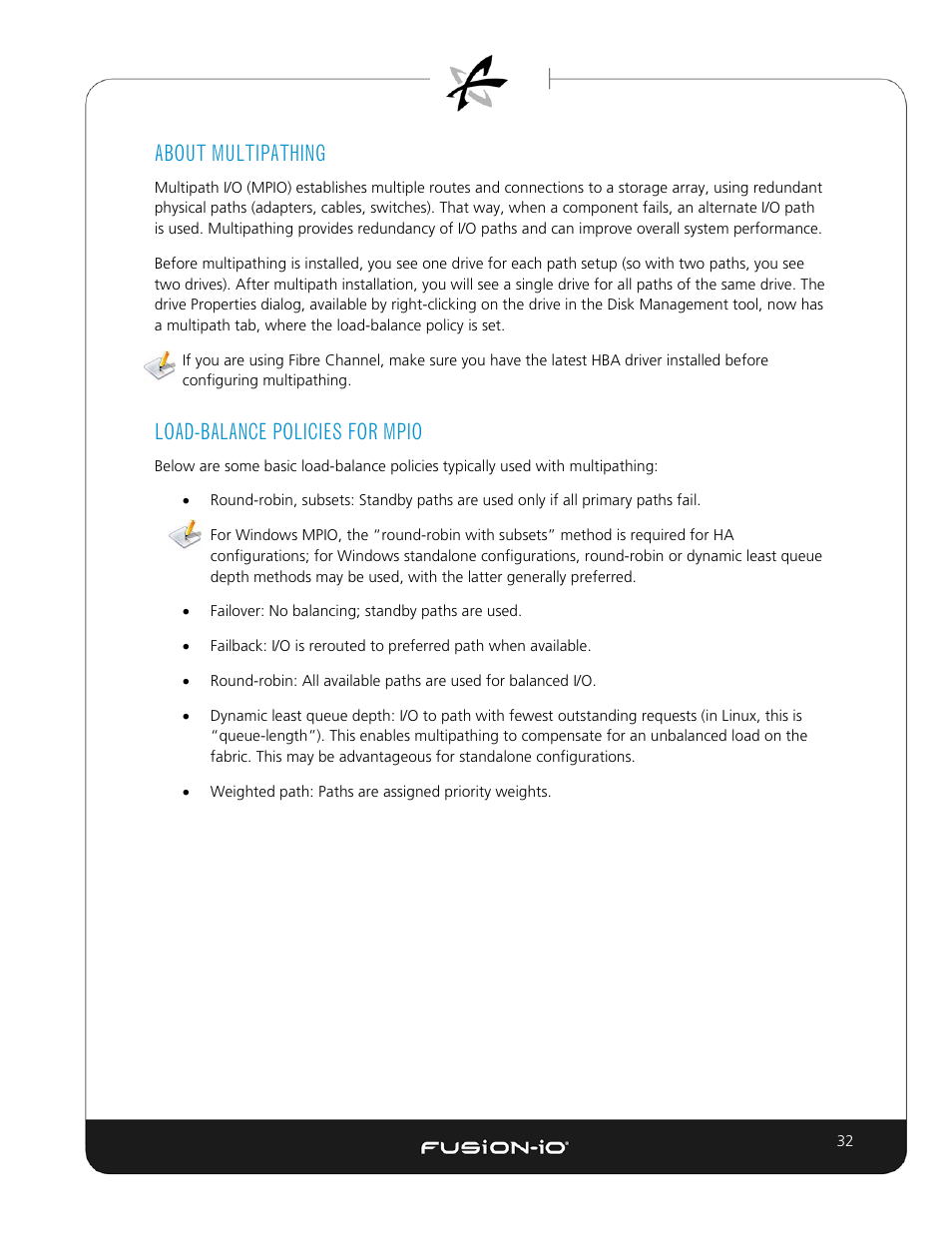 About multipathing, Load-balance policies for mpio, About multipathing load-balance policies for mpio | Dell Acceleration Appliances for Databases User Manual | Page 39 / 89