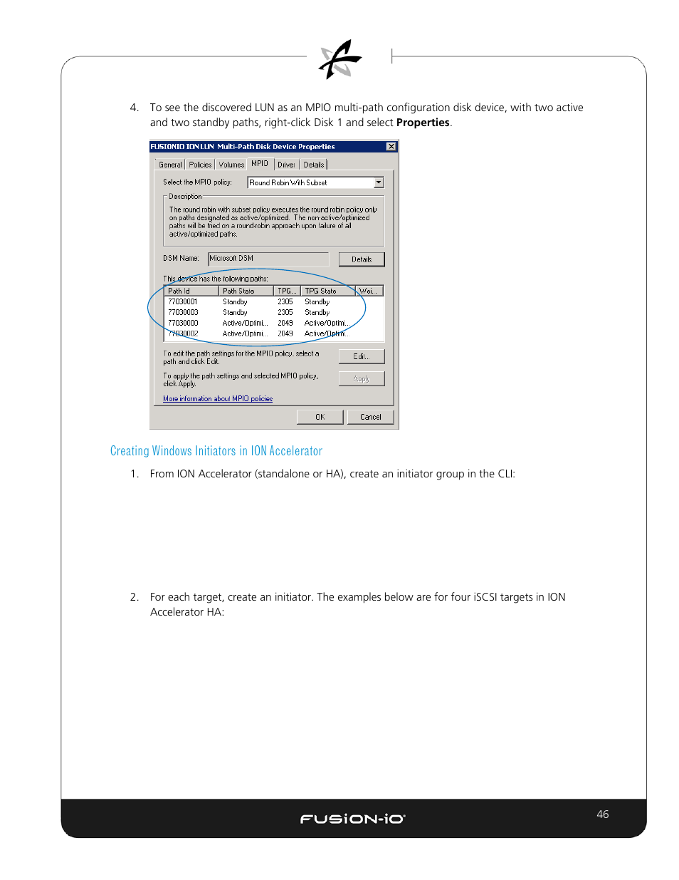 Creating windows initiators in ion accelerator | Dell Acceleration Appliances for Databases User Manual | Page 53 / 89