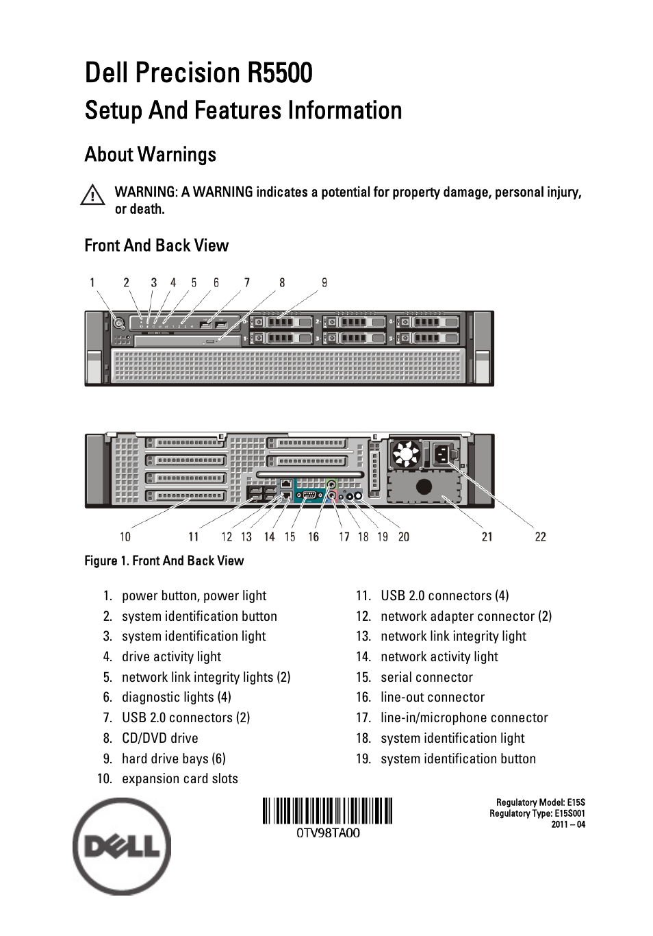 Dell Precision R5500 (Early 2011) User Manual | 8 pages