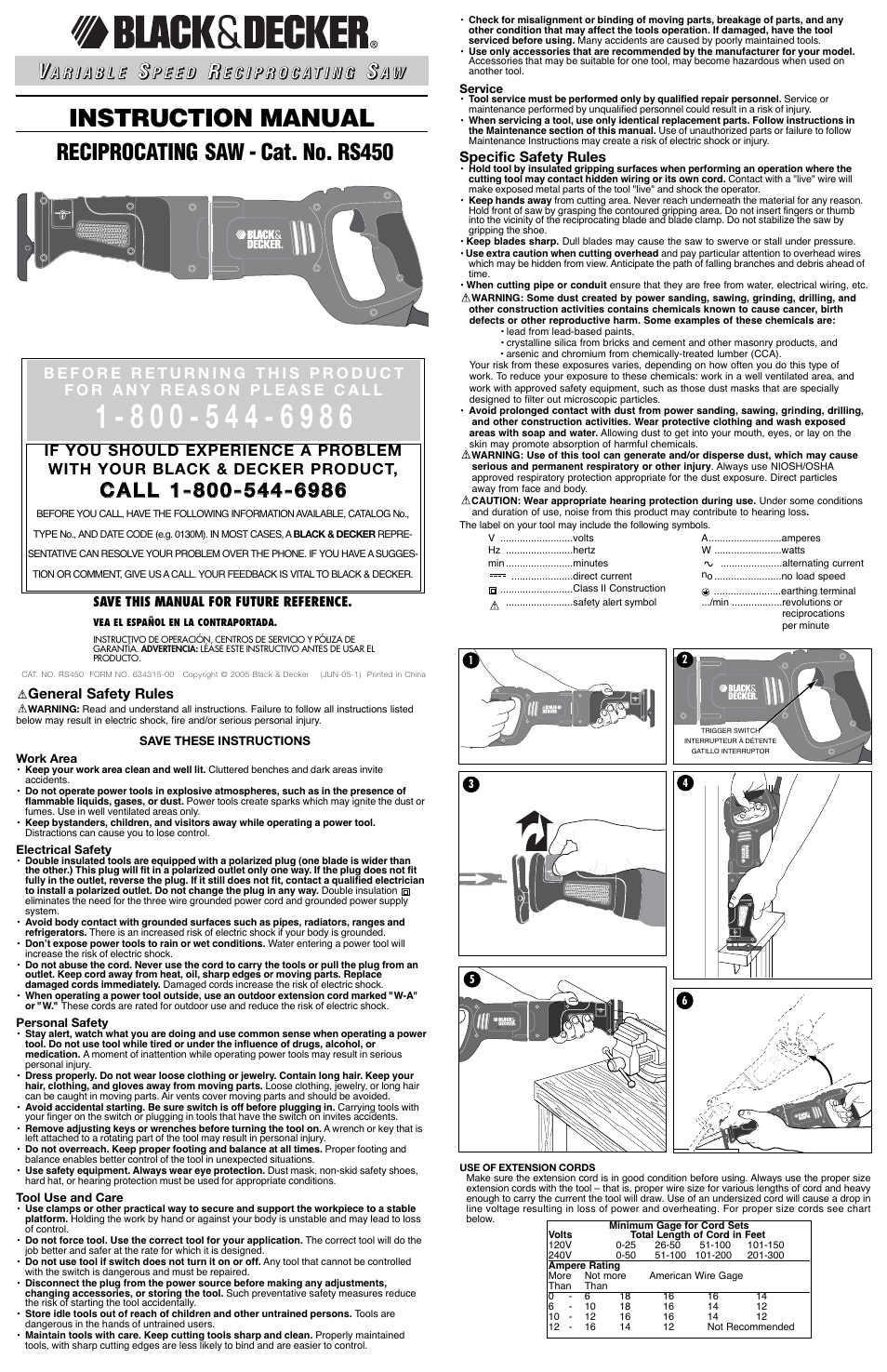 Black & Decker RS450 User Manual | 5 pages