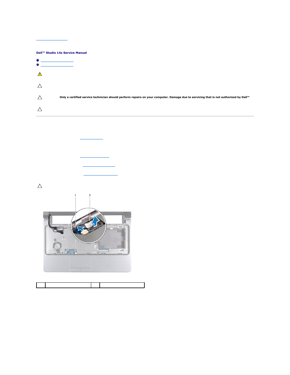 Palm rest, Removing the palm rest | Dell Studio 1440 (Mid 2009) User Manual | Page 40 / 53