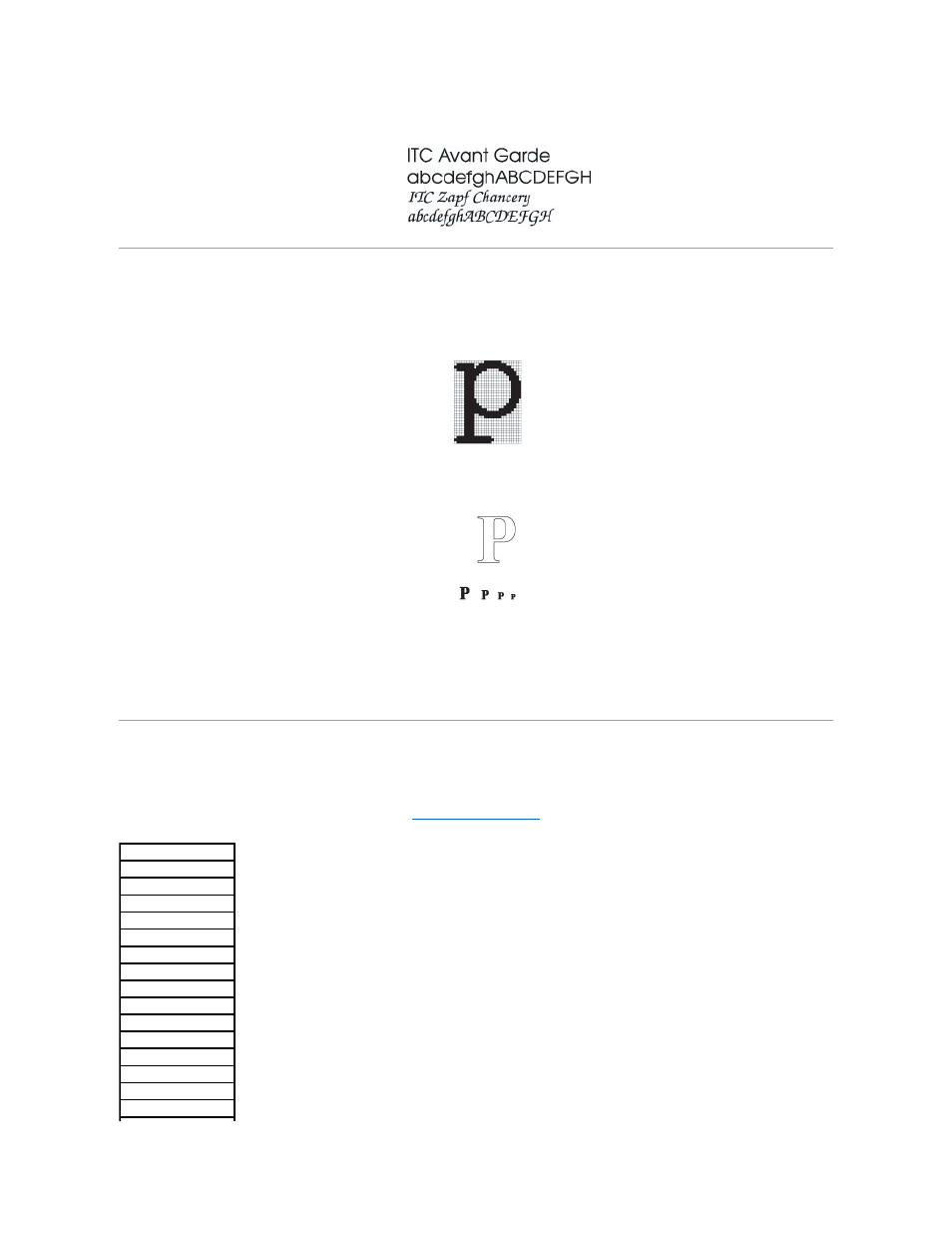 Bitmapped and scalable fonts, Resident fonts, For a listing of all resident fonts | Dell 2135cn Color Laser Printer User Manual | Page 129 / 260