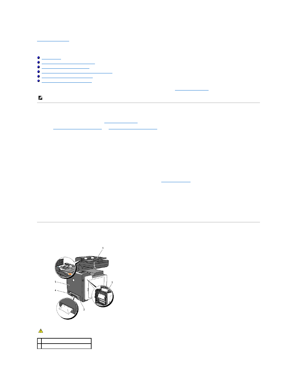 Clearing jams, Avoiding jams, Identifying the location of paper jams | Dell 2135cn Color Laser Printer User Manual | Page 133 / 260