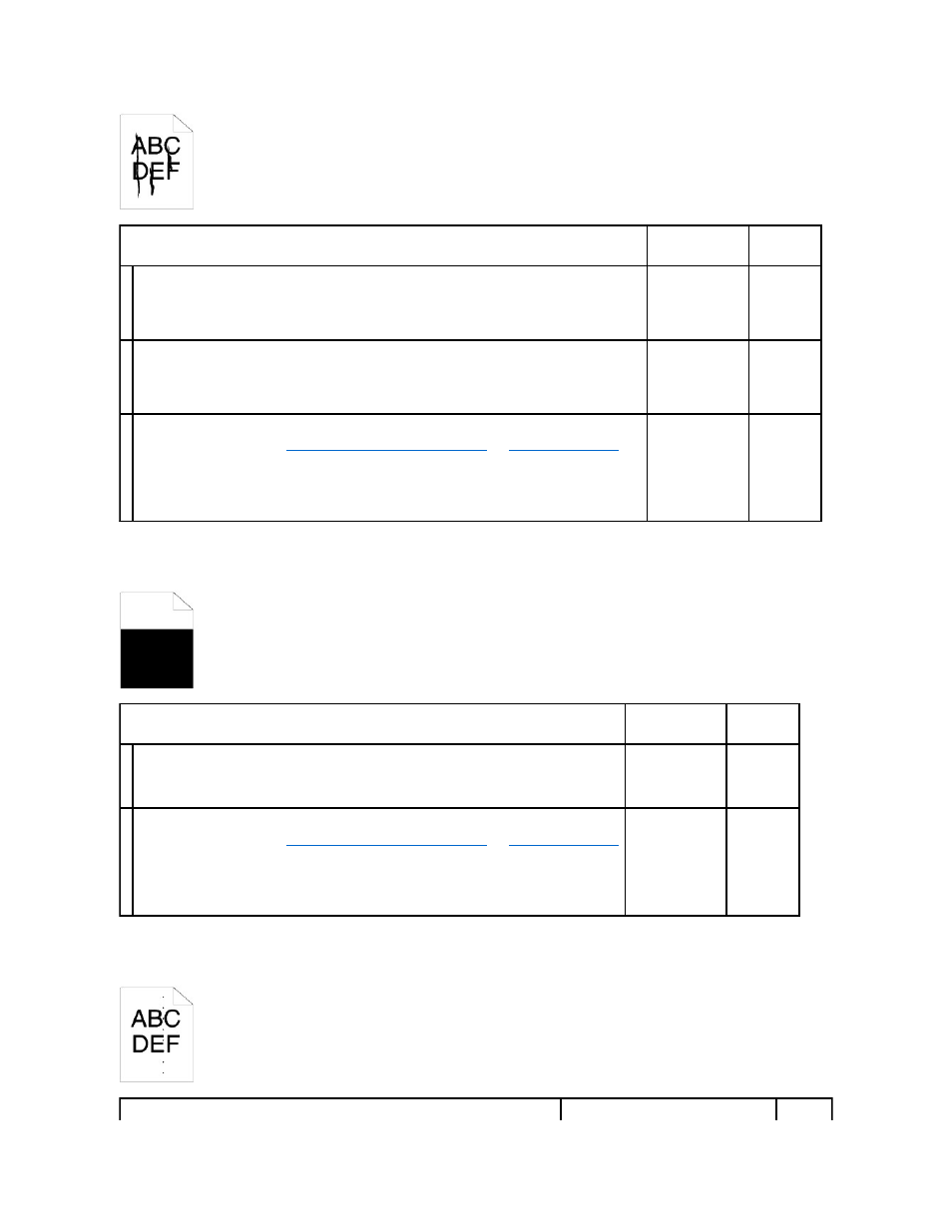 Part or the entire output is black, Pitched color dots | Dell 2135cn Color Laser Printer User Manual | Page 145 / 260