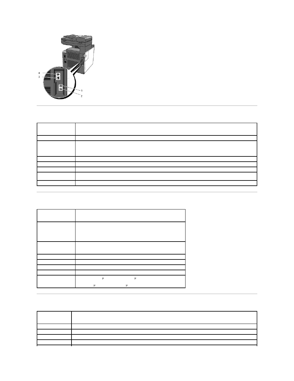 Copier specifications, Scanner specifications, Facsimile specifications | Dell 2135cn Color Laser Printer User Manual | Page 190 / 260