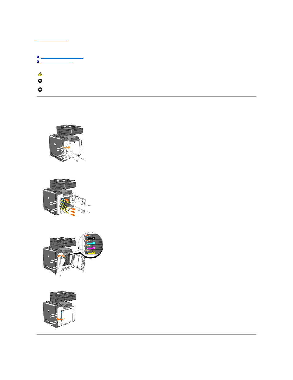 Installing the toner cartridges | Dell 2135cn Color Laser Printer User Manual | Page 204 / 260