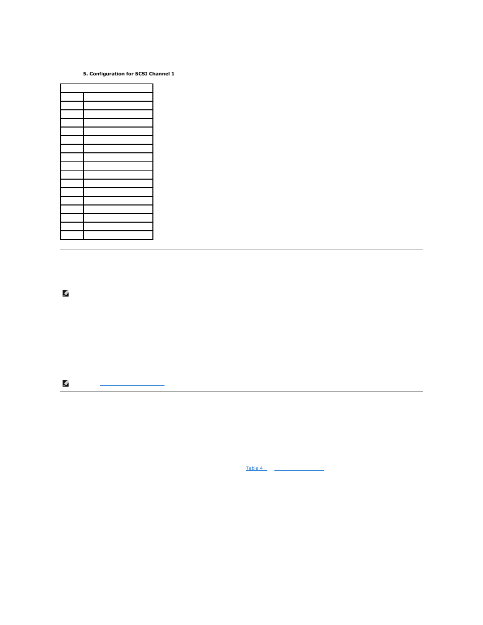 Setting hardware termination, Configuring arrays, Table 4 | Spanned drives | Dell PERC 4/DC User Manual | Page 21 / 92