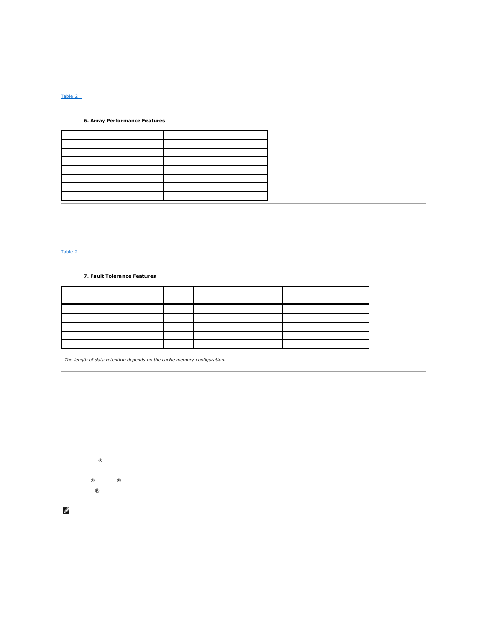 Fault tolerance features, Operating system software drivers, Array performance features | Operating system drivers, Scsi firmware | Dell PERC 4/DC User Manual | Page 7 / 92