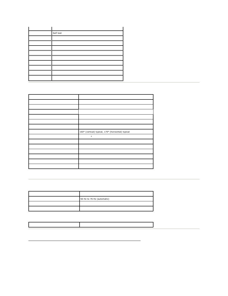 Flat panel specifications | Dell S2309WFP Monitor User Manual | Page 7 / 30