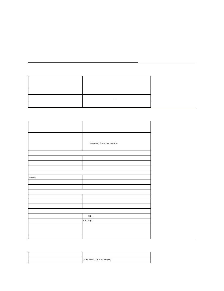 Electrical physical characteristics environmental | Dell S2309WFP Monitor User Manual | Page 8 / 30