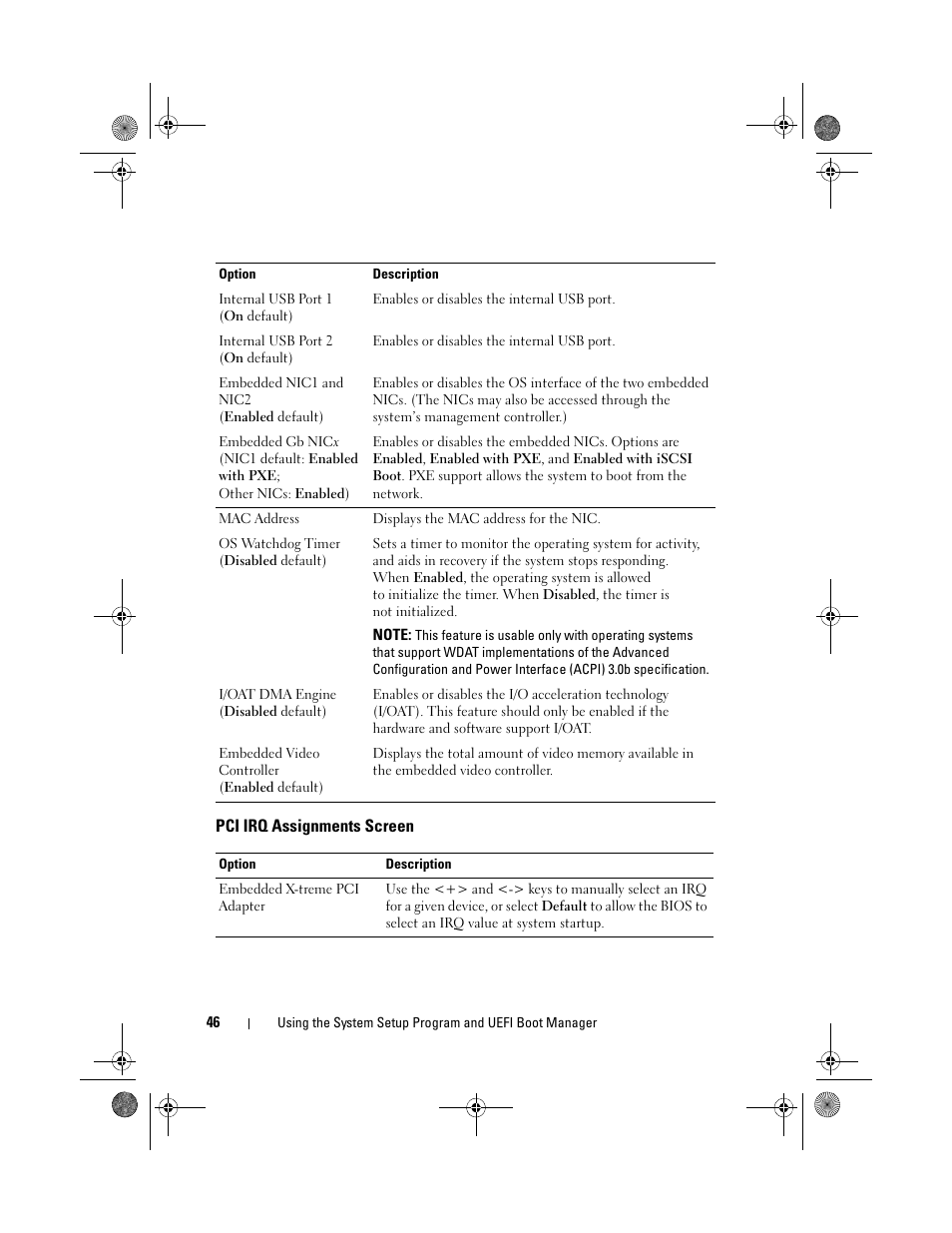 Pci irq assignments screen | Dell PowerVault DL2200 User Manual | Page 46 / 164