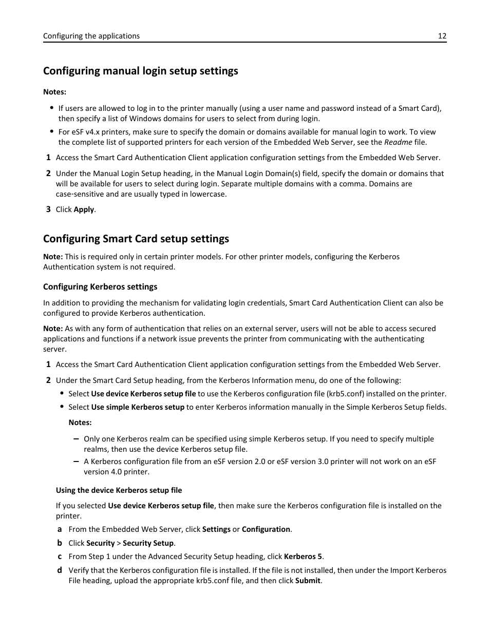 Configuring manual login setup settings, Configuring smart card setup settings, Configuring manual login setup settings” on | Dell B3465dnf Mono Laser Multifunction Printer User Manual | Page 12 / 52