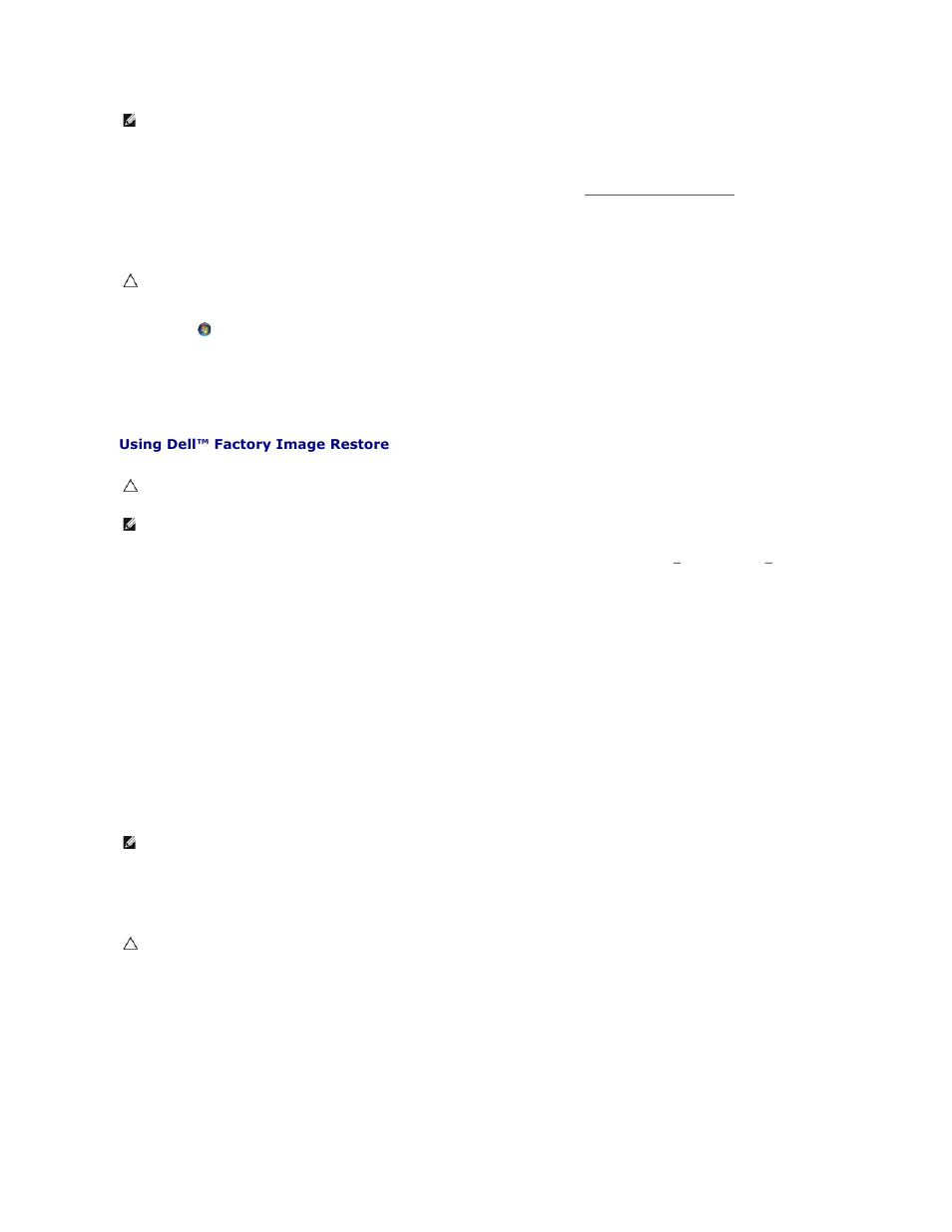 Using dell™ factory image restore, Using the operating system disc | Dell Adamo 13 (Early 2009) User Manual | Page 10 / 22
