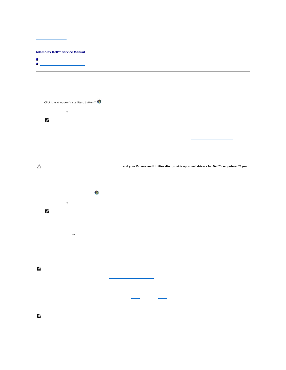 Reinstalling software, Drivers, Reinstalling drivers and utilities | Dell Adamo 13 (Early 2009) User Manual | Page 8 / 22
