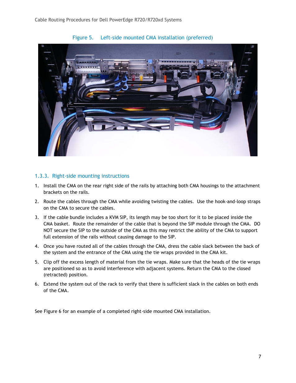 Figure 5, Left-side mounted cma installation (preferred) | Dell PowerEdge Rack Enclosure 4820 User Manual | Page 7 / 11