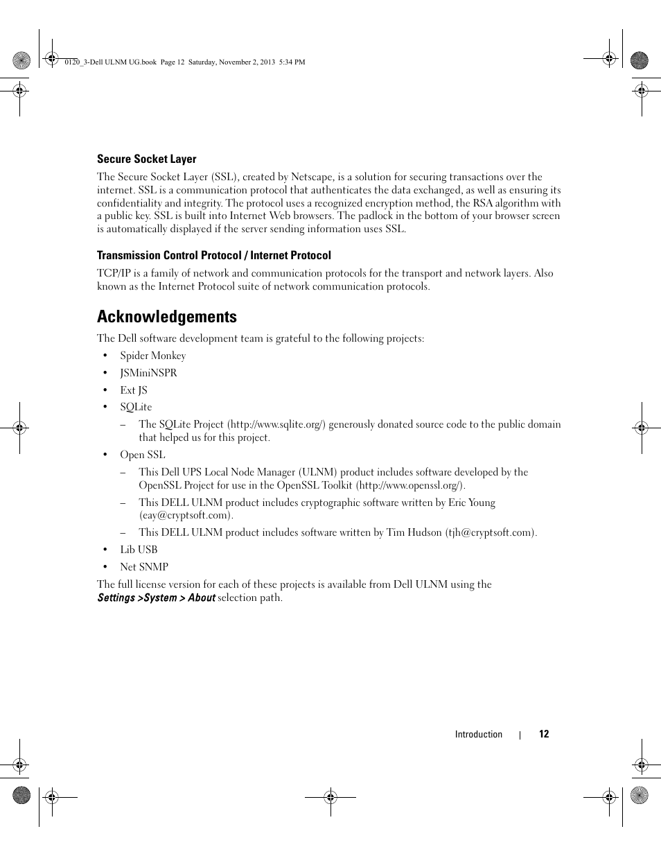 Acknowledgements | Dell UPS 1000T User Manual | Page 12 / 147