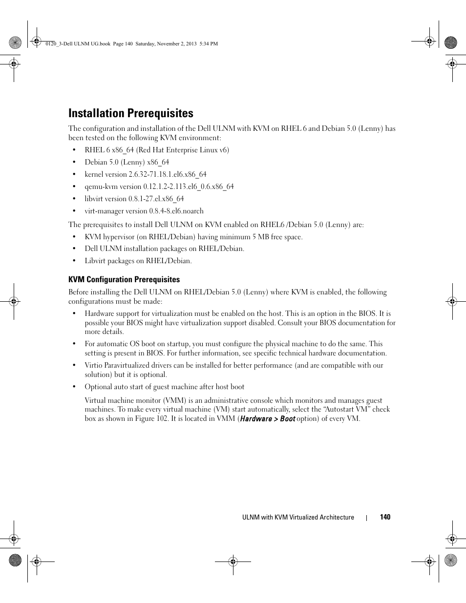 Installation prerequisites, Kvm configuration prerequisites | Dell UPS 1000T User Manual | Page 140 / 147