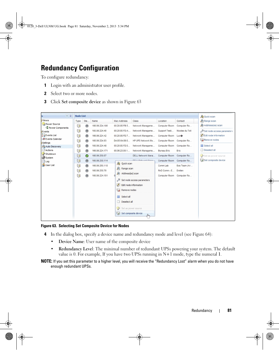 Redundancy configuration | Dell UPS 1000T User Manual | Page 81 / 147