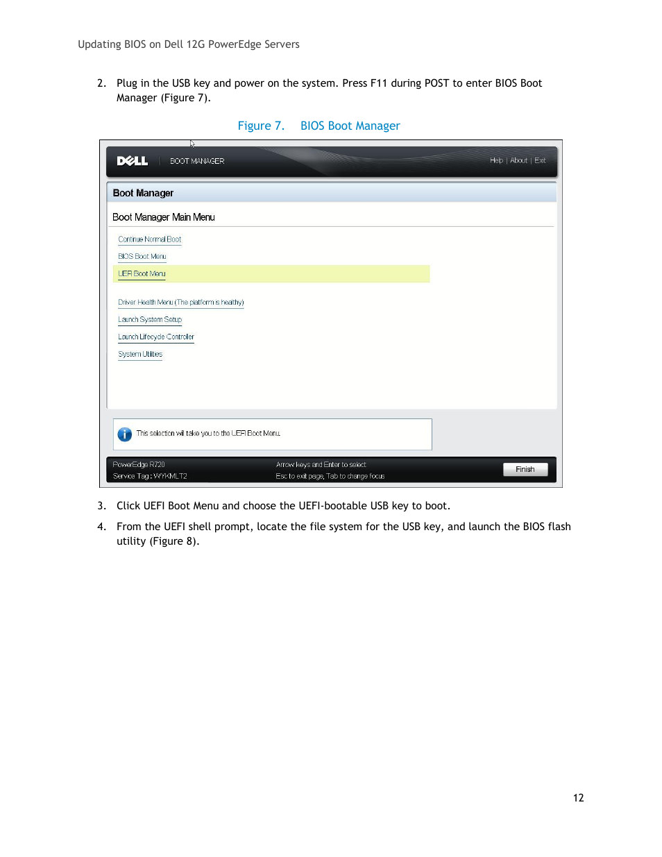 Figure 7, Bios boot manager | Dell POWEREDGE R620 User Manual | Page 12 / 29