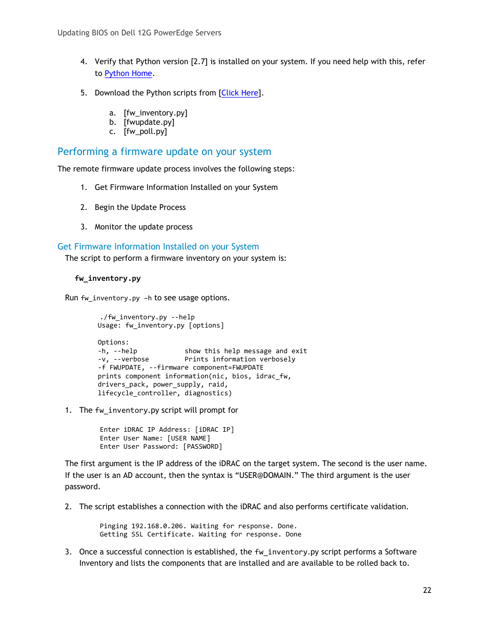 Performing a firmware update on your system | Dell POWEREDGE R620 User Manual | Page 22 / 29