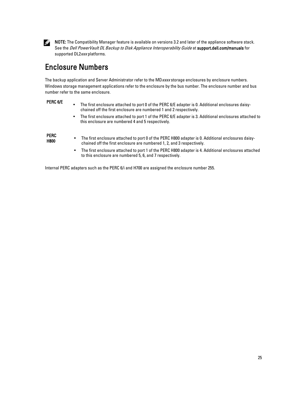 Enclosure numbers | Dell PowerVault DL2000 User Manual | Page 25 / 69