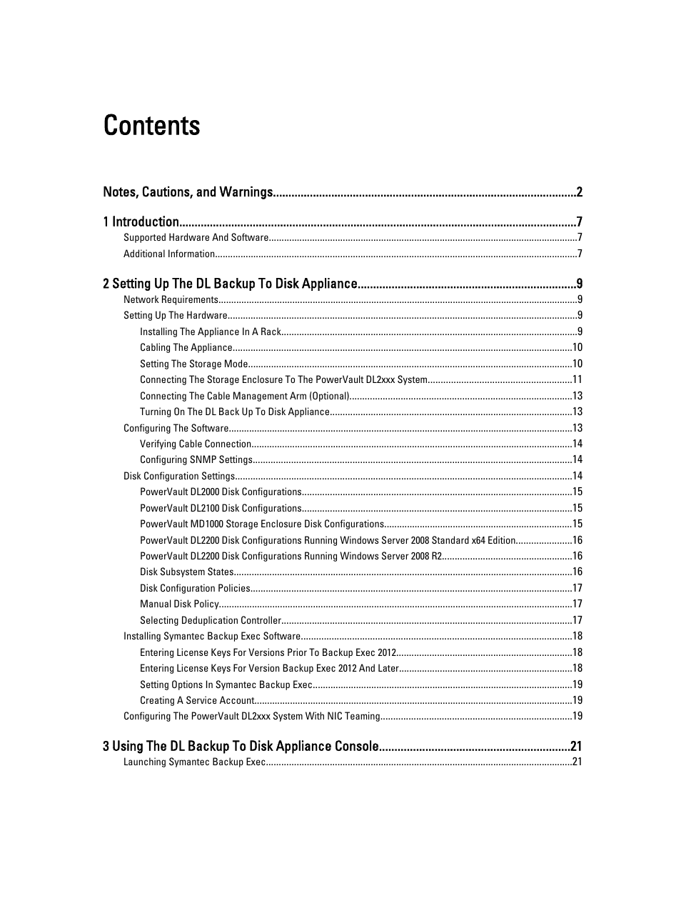 Dell PowerVault DL2000 User Manual | Page 3 / 69