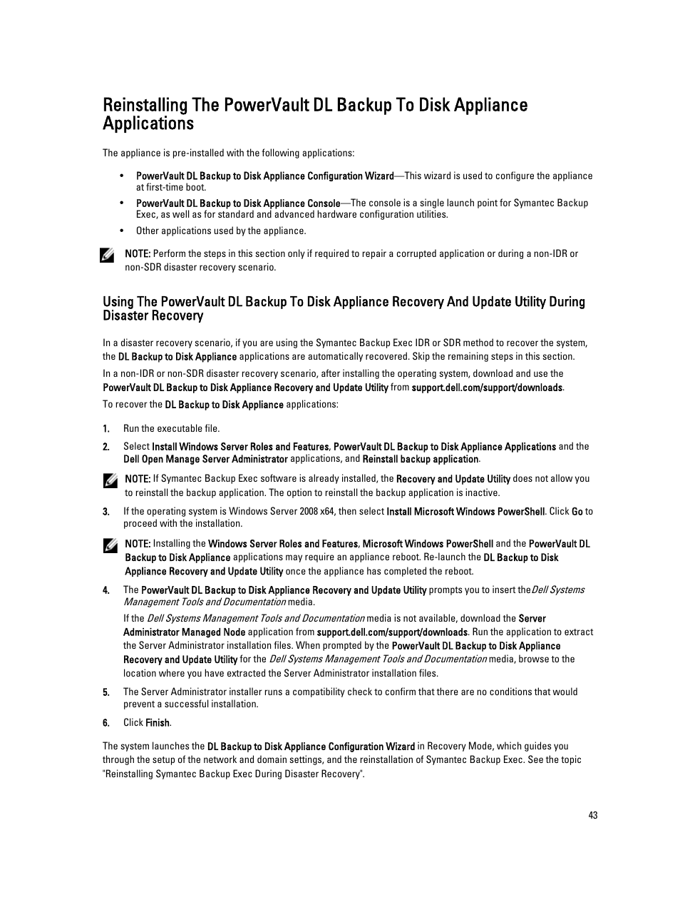 Dell PowerVault DL2000 User Manual | Page 43 / 69