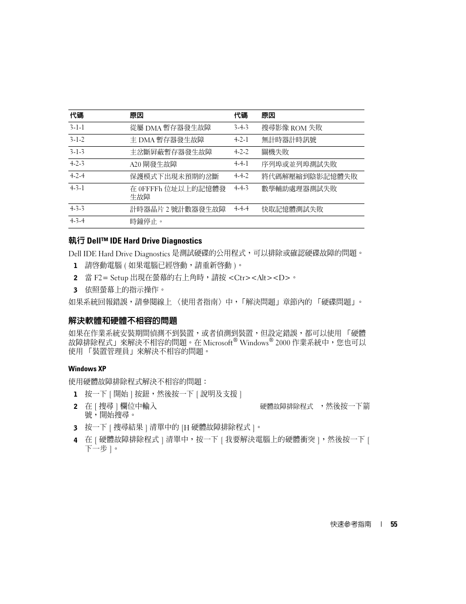 執行 dell, 解決軟體和硬體不相容的問題 | Dell OptiPlex 170L User Manual | Page 55 / 128