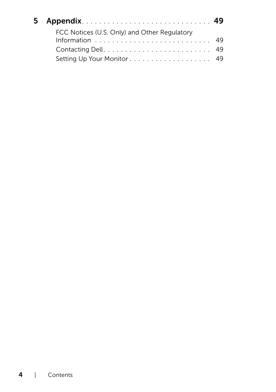 5appendix | Dell S2240T 21.5 Multi-Touch Monitor with LED User Manual | Page 4 / 50