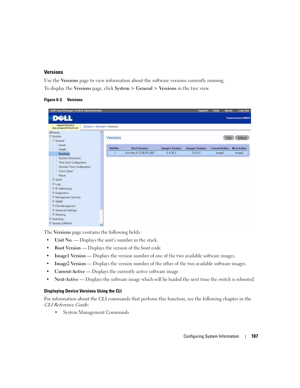 Versions | Dell POWEREDGE M1000E User Manual | Page 109 / 737