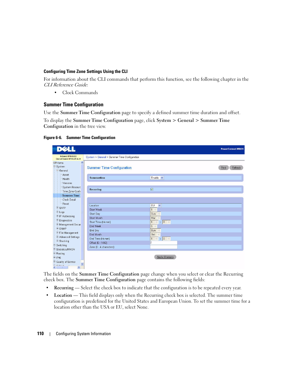 Summer time configuration | Dell POWEREDGE M1000E User Manual | Page 112 / 737