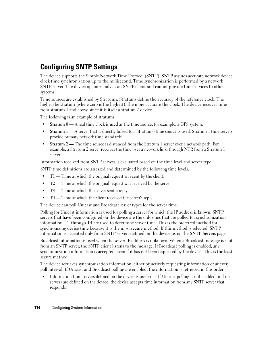 Configuring sntp settings | Dell POWEREDGE M1000E User Manual | Page 116 / 737