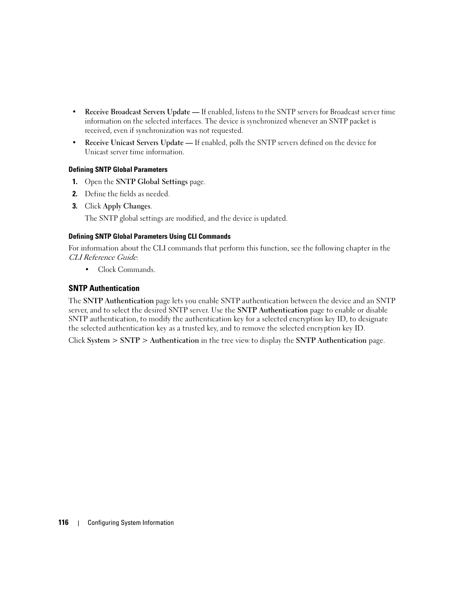 Sntp authentication | Dell POWEREDGE M1000E User Manual | Page 118 / 737