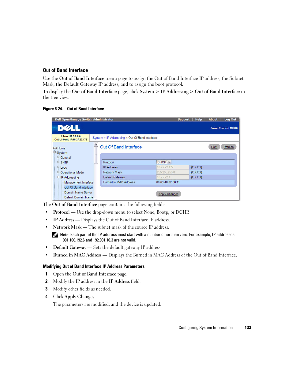 Out of band interface | Dell POWEREDGE M1000E User Manual | Page 135 / 737